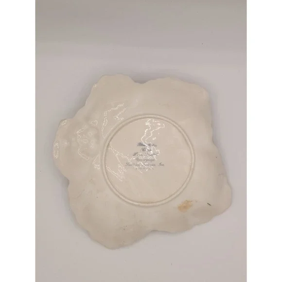 Blue Ridge Handpainted Southern Potteries 10" Leaf Shaped‎ Handled Plate Fruit - Picture 8 of 8